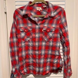 Levi's Red and Blue Plaid Shirt